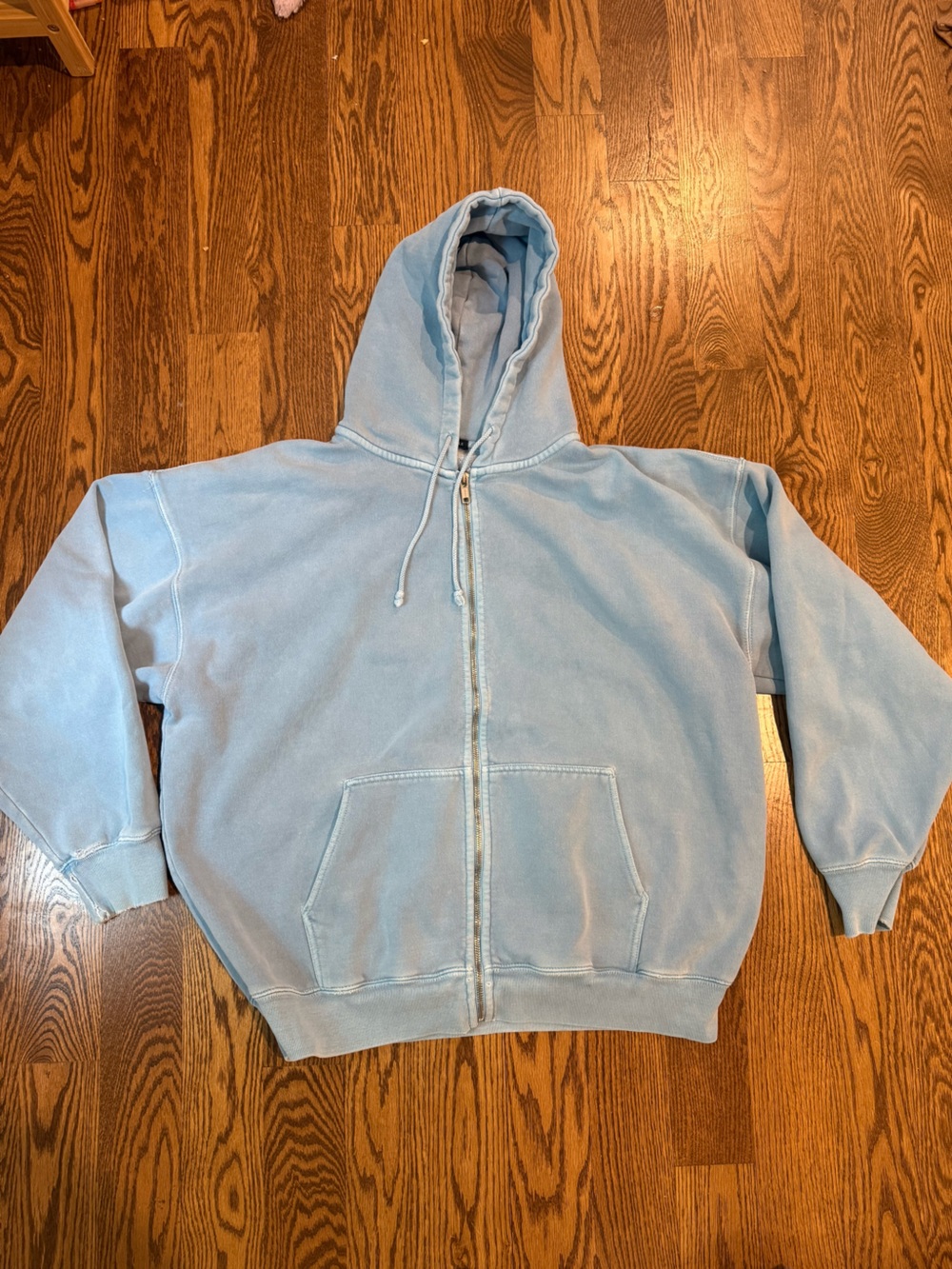 Brandy Melville Light Blue Zip-Up Hoodie